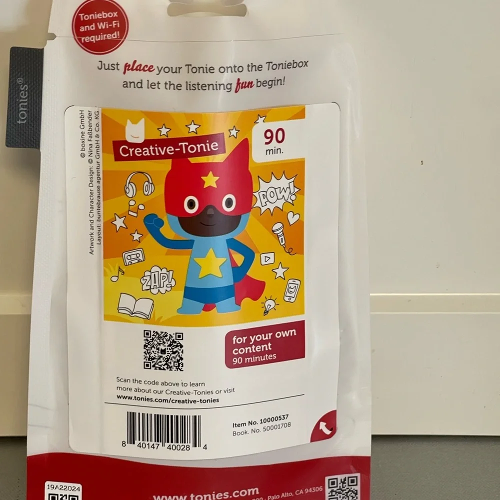 Tonies Red & Blue Superhero Creative-Tonie New Recordable Character NIP Sealed